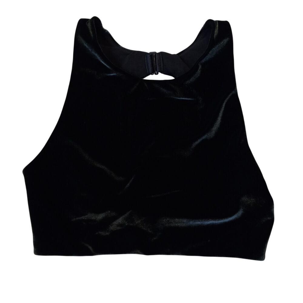 Victoria Sport dark green‎ velvet open back sports bra SIZE S